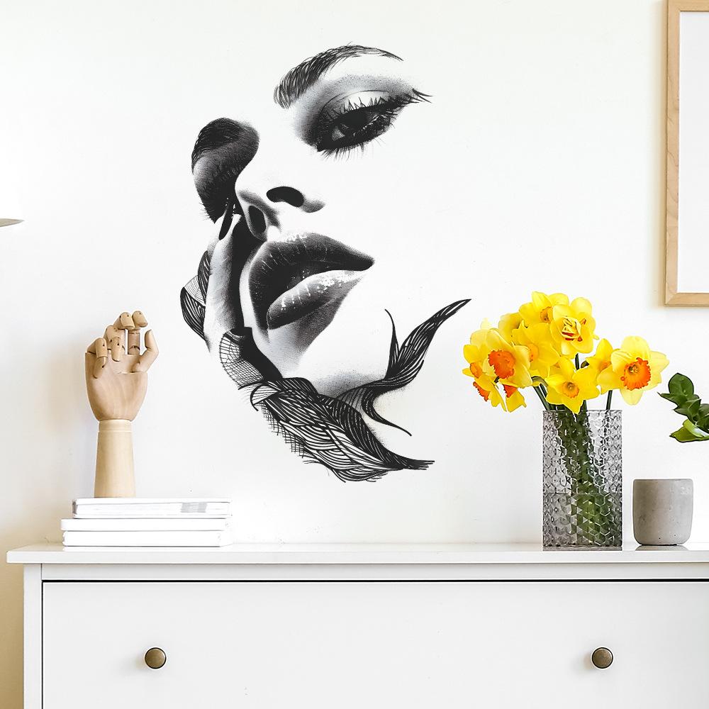 Fun-b35 Beauty Bedroom Living Room Home Background Decoration Wall Stickers Self-adhesive
