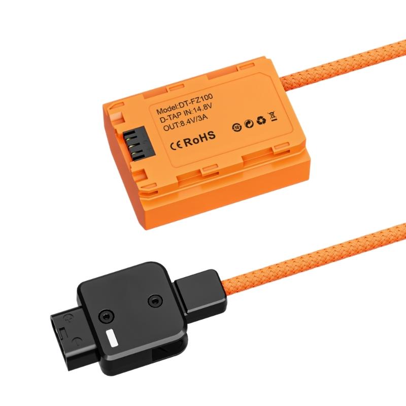 D Tap To NPFZ100 Dummy Battery with Braided Cable For A7R V/A7IV/A7SIII/A7RIV Cameras With Continuous Power Supply