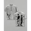 Fushiguro Toji Zenin Maki Print T-shirt Jujutsu Kaisen Anime Clothing Men Cotton Tshirts Vintage Washed Tee Harajuku T Shirt