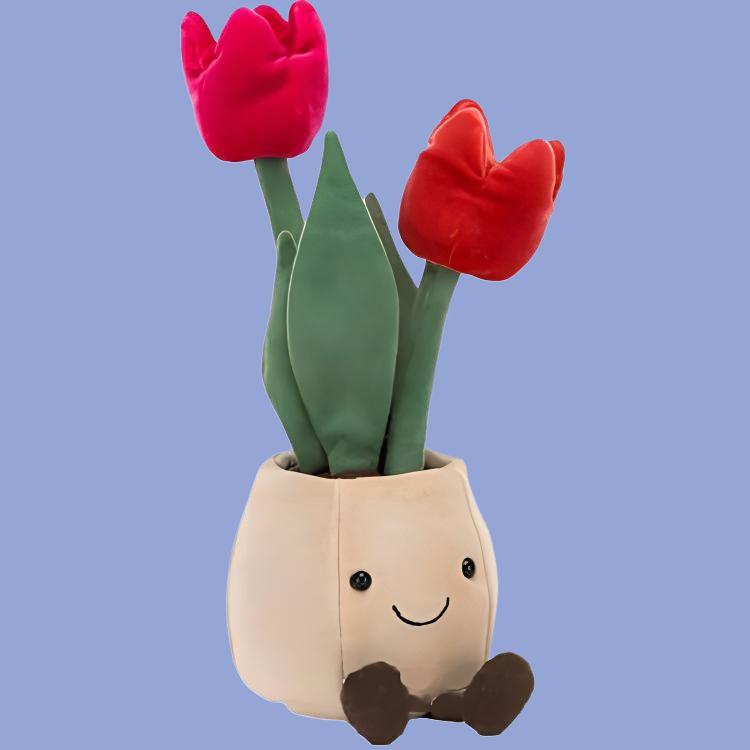 Jellycat Fun Plant Series Tulip Flower Jar Funny Doll Plush Doll Sitting 30cm High