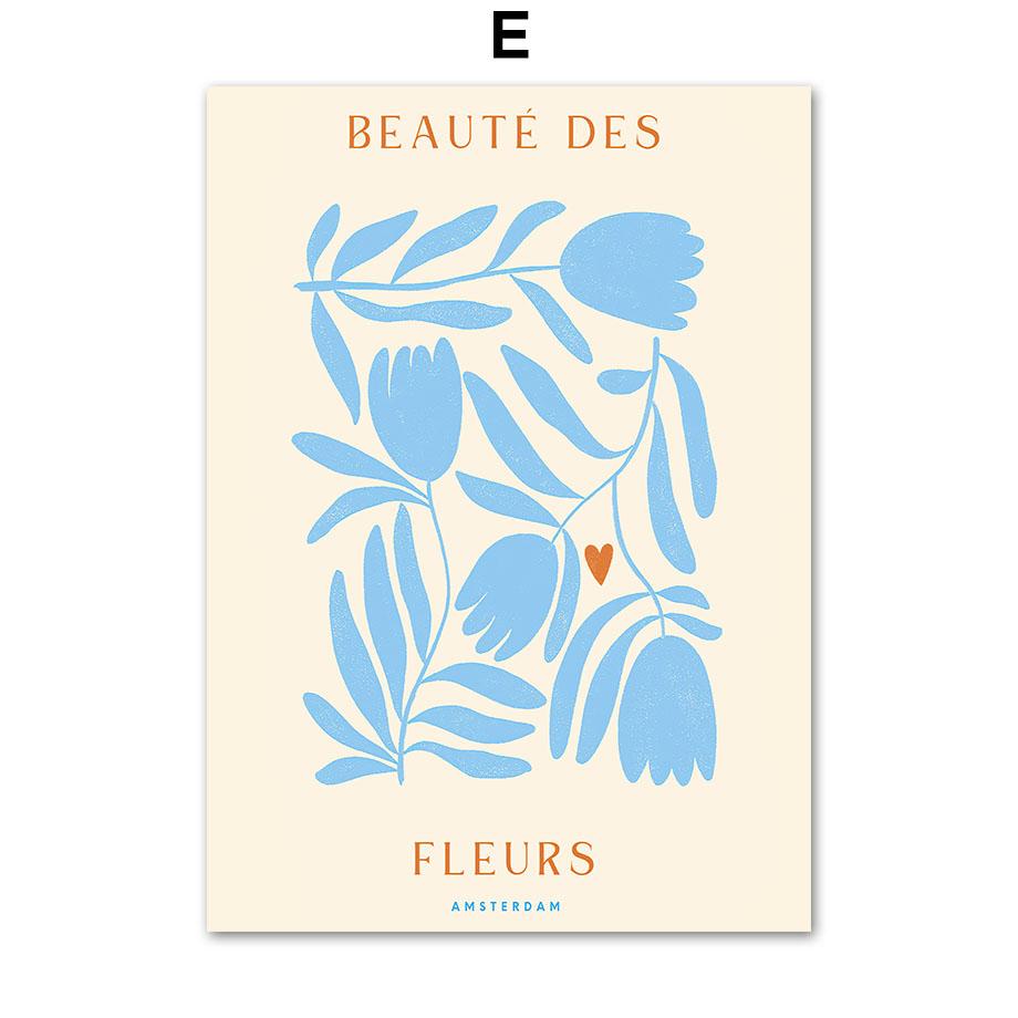 Abstract Fresh Flower Market Paris Plant Leaf Boho Nordic Posters And Prints Wall Art Canvas Painting Pictures Living Room Decor