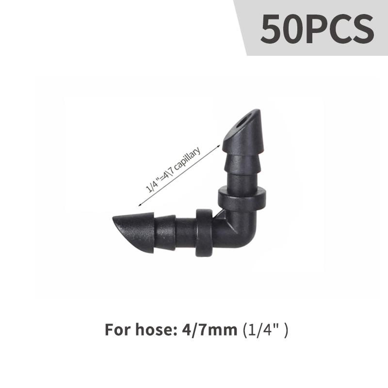 50PCS 4/7mm Hose Connector Tee Elbow Straight Connector Garden Water Pipe Joints Greenhouse Drip Irrigation System Fittings