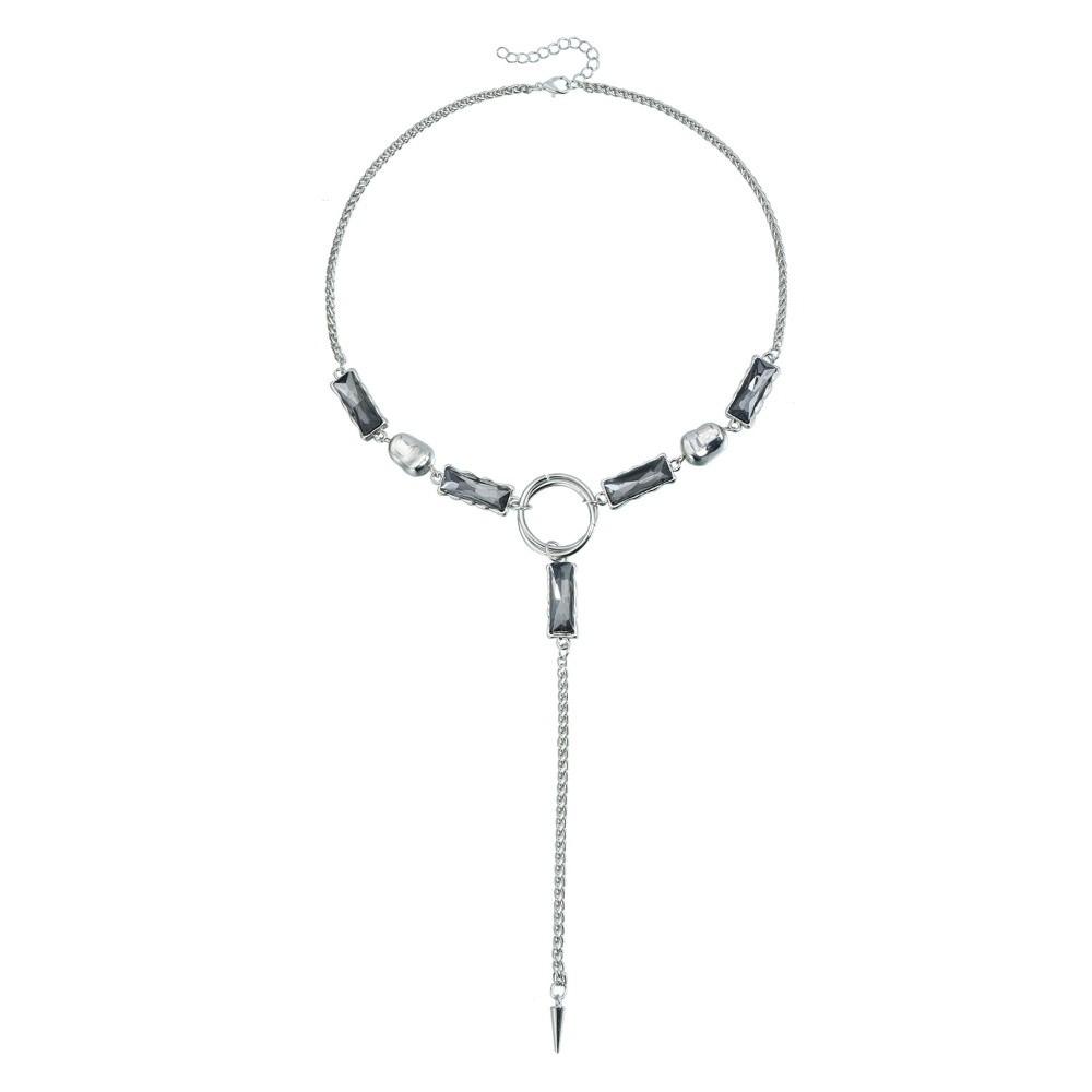 

Geometric Square Necklace Y-shaped Long Tassel Layered Necklace Punk Style Necklace for Women 1