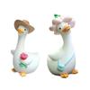 Pair of Cute Resin Duck Sculpture Miniature Animal Ornaments For Outdoor Yard Patios Decoration Wedding Housewarmings Gift