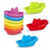 6PCS Rainbow Stacking Cups Floating Bath Toys Stackable Ship Baby Early Education Intelligence Development Stacking Boat Gift