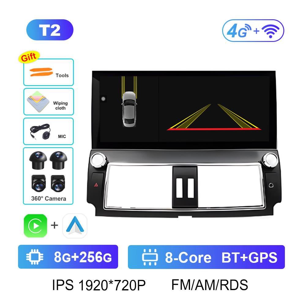 For Toyota Prado 2014 GPS Navigation Android Intelligent System Car Multimedia Video Radio Player Wireless Carplay Touch Screen