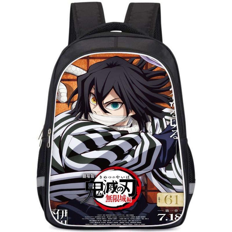 Demon Slayer College Backpack With Double Layer Storage And Trendy Crossborder Style For Students