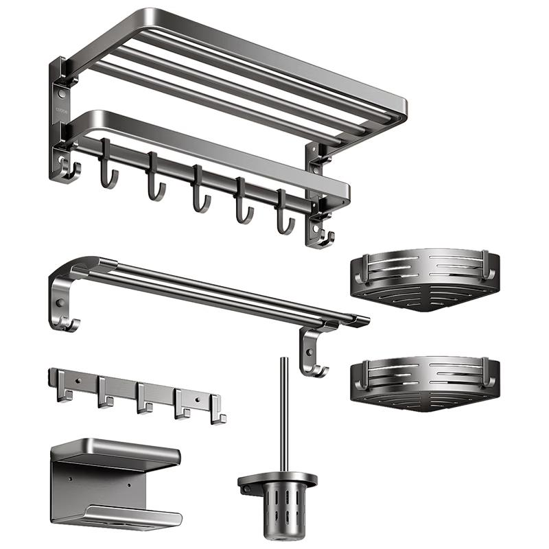 Cobbe Space Aluminum No-Drill Folding Towel Rack