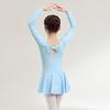 Abbigliamento Cotone Bambina Pratica Danza Ragazze Viola Manica Corta Costume Balletto Cinese