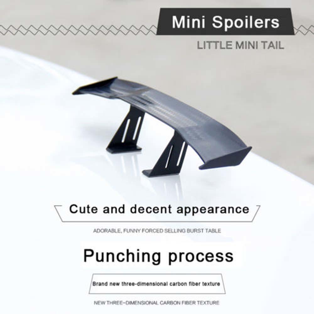 Car Spoiler Wing-4pcs Universal Mini Spoiler Rear Tail Wing Set No Punch Auto Carbon Fiber Texture Decoration