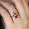 Retro Geometric Diamond Inlaid Color Block Two-in-One Wedding Proposal Ring