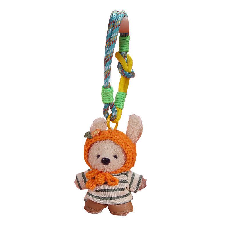 Plush Bear Keychain With Polyester Fiber Soft Toy For Bag Decoration And Gift