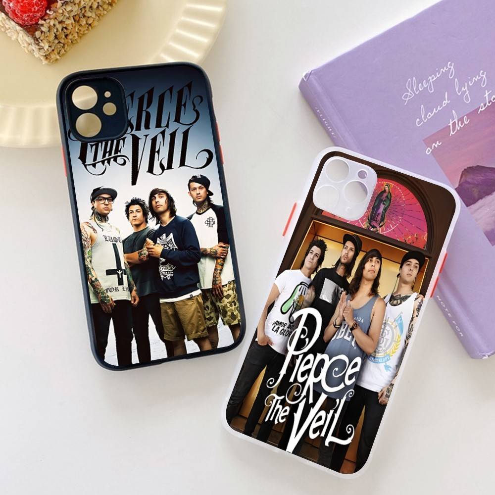 P-Pierce The V-Veil Band For IPhone 11 12 13 14 15 16 Pro Max Plus X XS MAX Shockproof Matte Back Cover