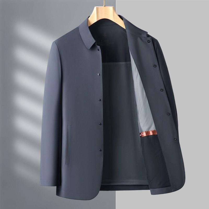 Middle-aged Men's Lapel Jacket Spring and Autumn Business Casual High-end Dad Jacket Versatile