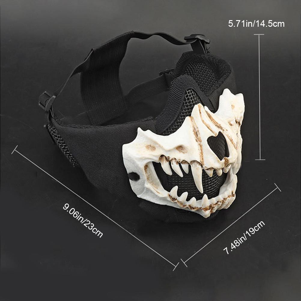 Outdoor Cycling Skeleton Ear Protection Half Face Cover Halloween Fangs Scary Horror Costume Props