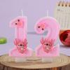 Cartoon Flower Number Candles - Pink Birthday Cake Decorations