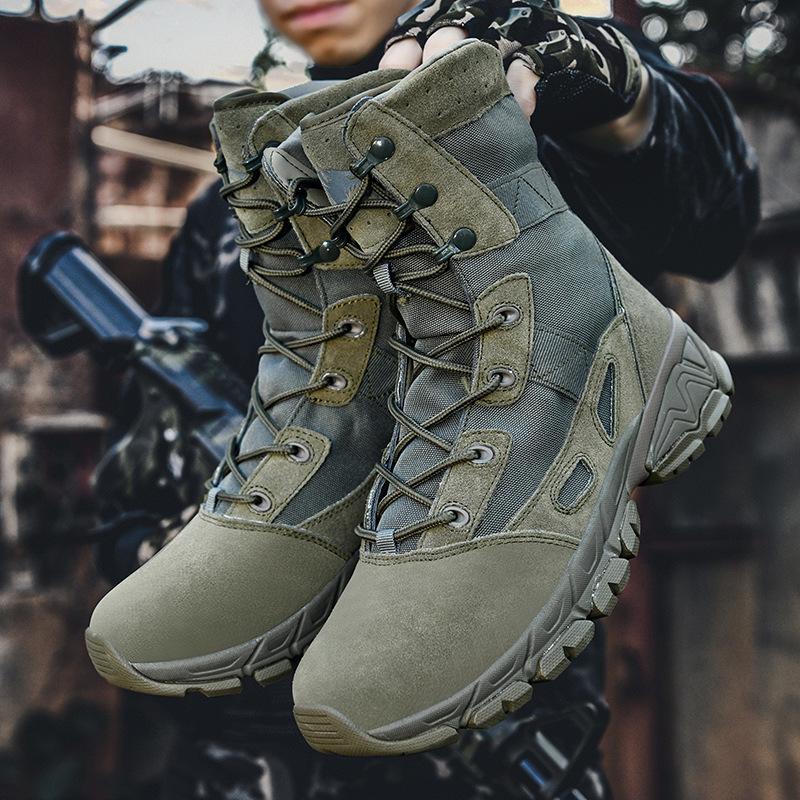 Men's Plus Size Lightweight Combat & Tactical Boots - Puncture-Proof Desert Outdoor Footwear
