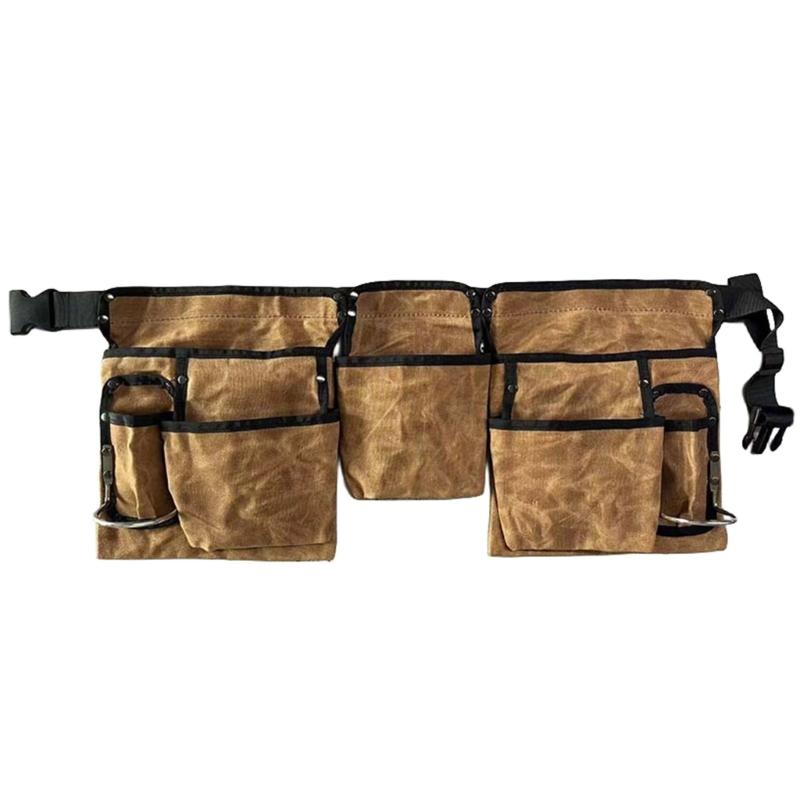 Professional Utility Belt Tool Belt with 19 Compartments, Adjustable Canvas Tool Organizers for Enthusiasts Hobbyists 1