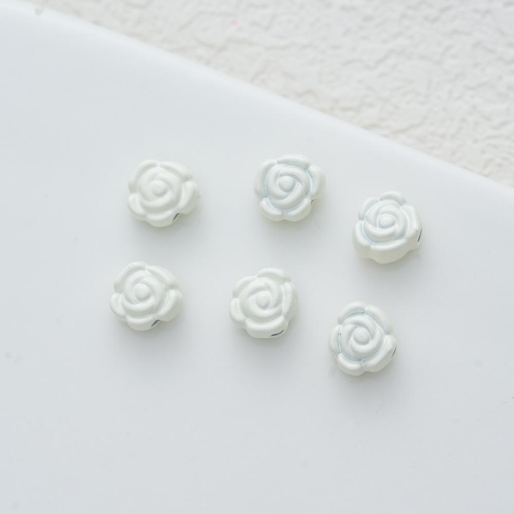 6Mm Legierung Farbige Rosenperlen Perlen DIY Handgefertigt Halskette Armband Ohrschmuck Gerades Loch Blume Zubehör Material