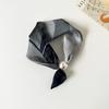 Scarf Print Silk Pearl Neck Scarf Lazy Chain Collarbone Magnetic Thin Pendant Buckle Handkerchief Ribbon Woman Luxury Accesories