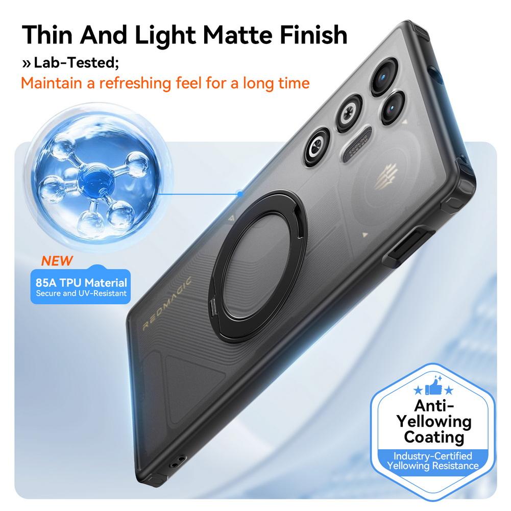 360° Rotatable Ring Holder Stand Case For ZTE Nubia RedMagic 11 Air RedMagic11 Pro Matte Anti-Yellowing Anti-Fingerprint Cover