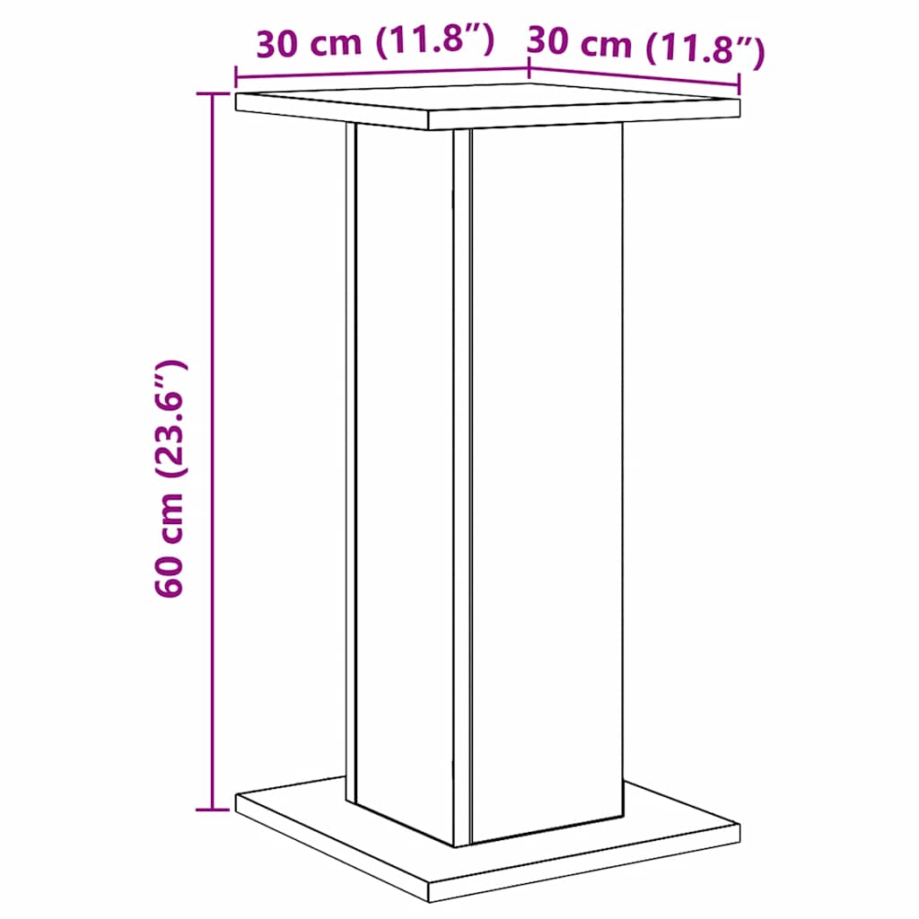 Speaker Stands 2 Pcs. Artisan Oak Finish 30 X 30 X 60 Cm