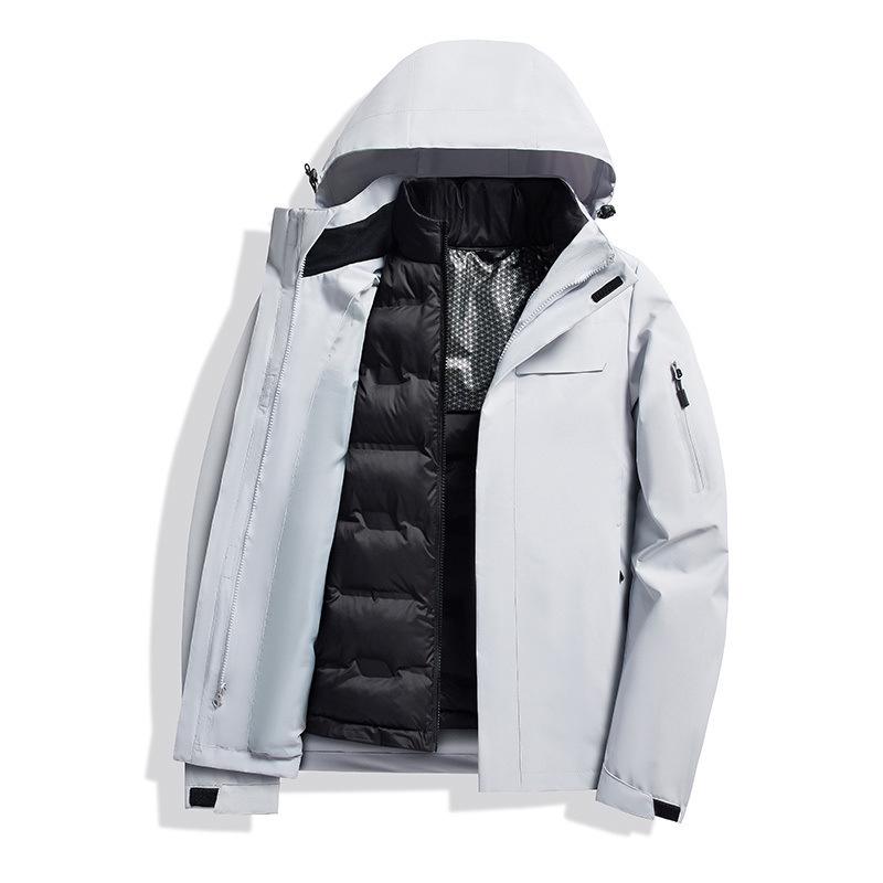 Men's 3-in-1 Detachable Outdoor Jacket: Windproof, Waterproof, Warm