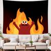 Funny Hot MEME EElmoS in Flames Tapestry Decoration Bedroom Dormitory Background Cloth Holiday Home Living Room Club Tapestry