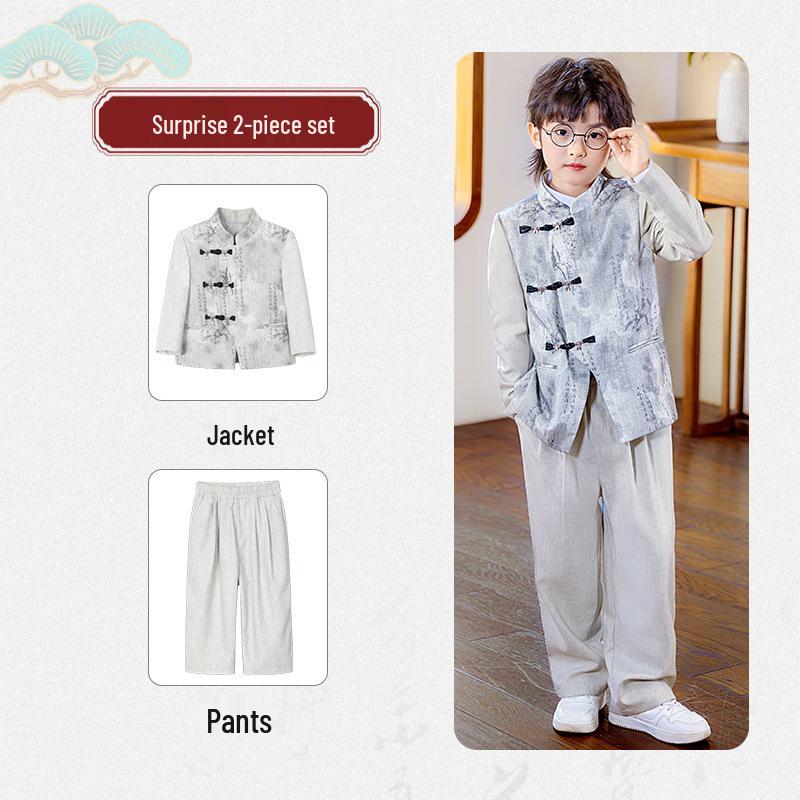 Traje de Bordado Chino Nuevo para Niños - Vestido de Primavera/Otoño y Hanfu para Niños para Actuaciones