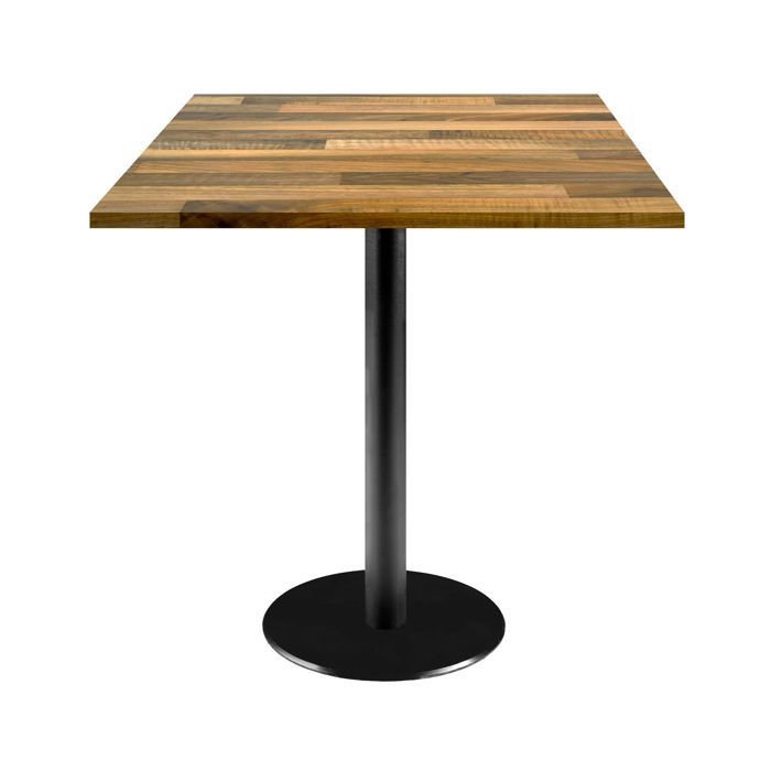 Table - Rome - 70 x 70 cm - Bois noyer lamellé - Montage facile - Style contemporain