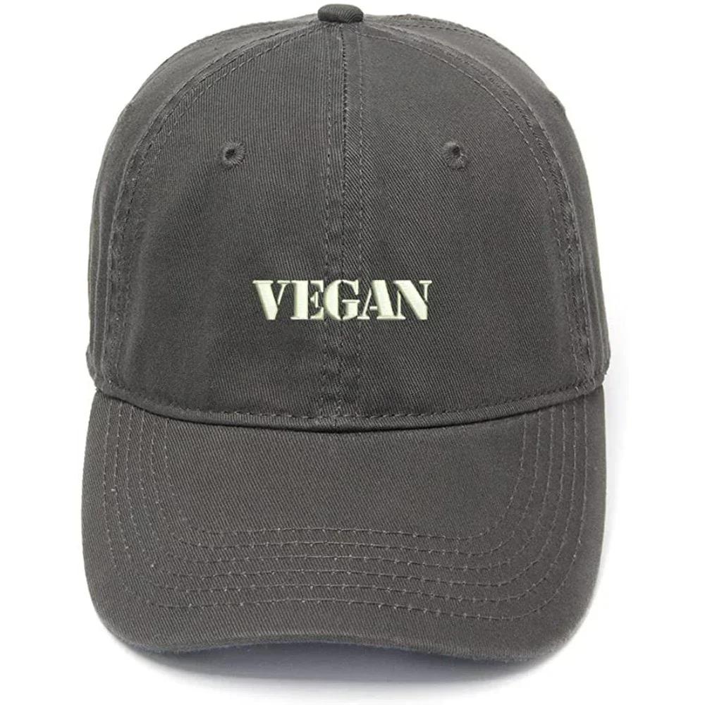 Lyprerazy Unisex's Baseball Cap Vegan Vegetarian Embroidery Hat Cotton Embroidered Casual Baseball Caps