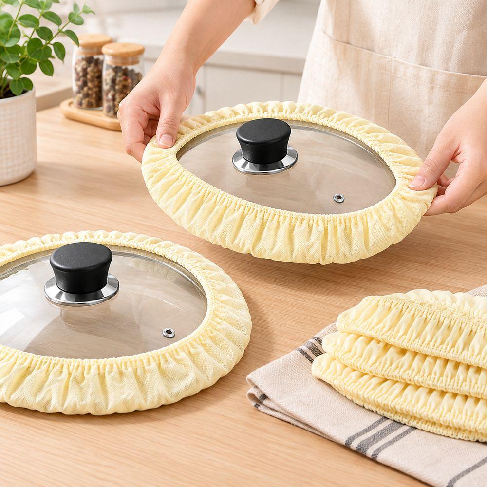 Anti Scratch Pot Lid Protective Cover Elastic Edge Cookware Lid Guard Pot Lid Dust Cover Kitchen