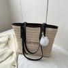 Woven Fashionable Largecapacity Splicing Shoulder Bag Summer New Foreign Style Leisure Bag Temperament Simple Tote Bag