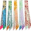 New slender strip double-layer scarf decorative silk scarf commuting spring and summer diagonal hair scarf versatile thin narrow streamer women