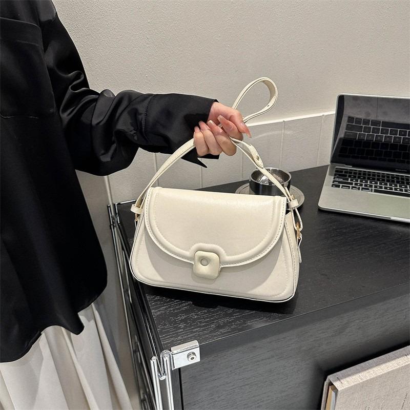 

Нишевая сумка подмышку новая мода повседневная однотонная маленькая сумка женская летняя личность плечевая сумка-мессенджер бежевый