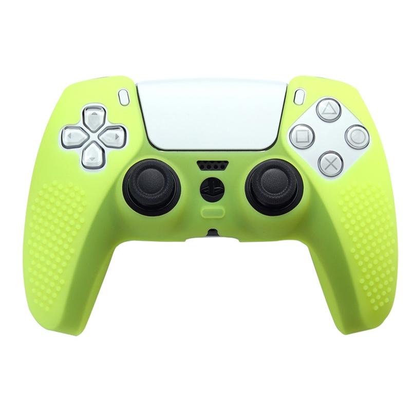 1 Stück Rutschfeste Silikonhülle Skin für PS5 Controller Weiche Hülle Mit Anti-Rutsch-Punkten Daumenstick für Dualsense