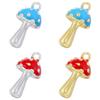 ZHUKOU Enamel Oil Drip Delicate Small Mushroom Pendant Bracelet Necklace Handmade Jewellery Accessories:VD1827