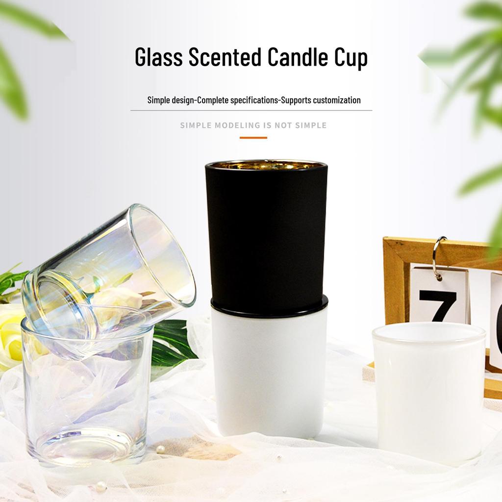 Romantic Black Frosted Glass Candle Holder for DIY Aromatherapy