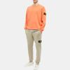 STONE ISLAND Felpa Girocollo Casual Colore Unico con Toppa Bussola FW22 Minimalista Uomo felpa Arancione 721563051-V0037