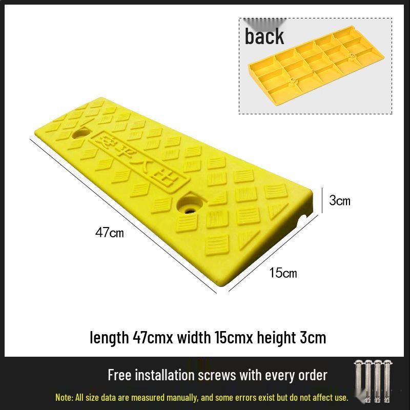 Car Ramp Sill Pad - Plastic Vehicle Curb Slope & Speed Bump