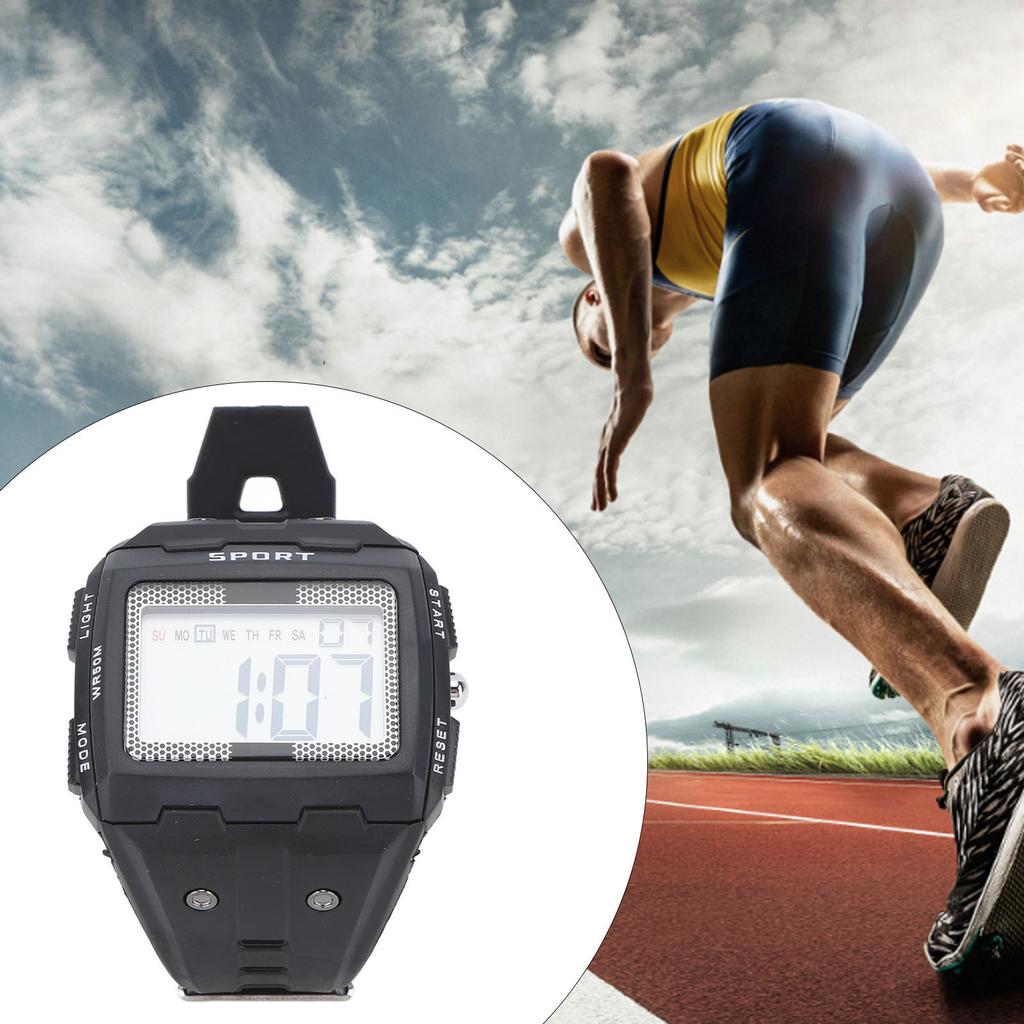 Men Sport Watch Waterproof Large Screen Portable Chronograph Watch for Outdoor Climbing Camping Black