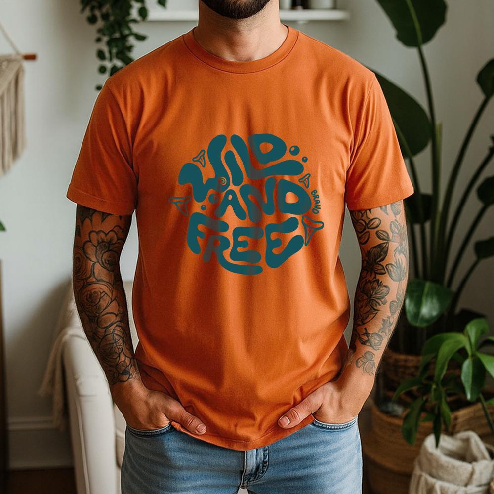New Summer Unisexs 100 Pure Cotton TShirt Wild And Free Boho Wanderlust Style Vintage Graphic Casual Breathable Short Sleeve