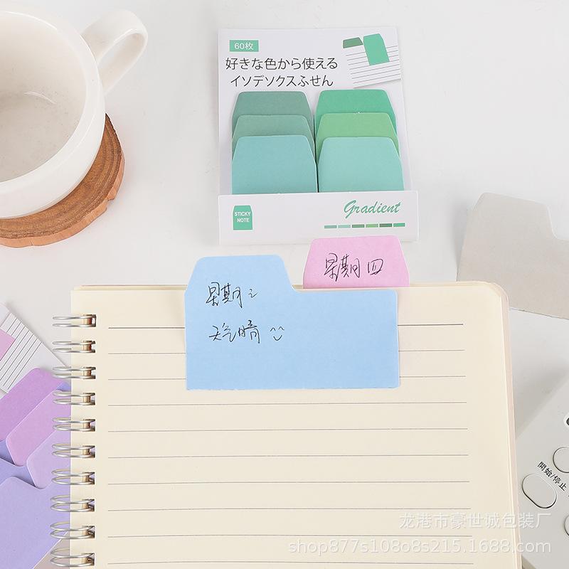 60 Sheets Aesthetic Gradient Index Tabs Colorful Sticky Notes for Planner Journaling Page Markers Office School Supplies