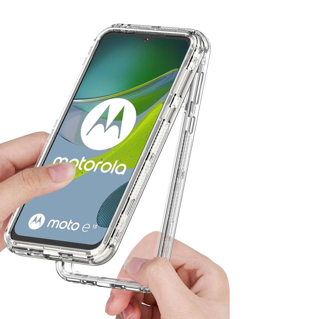 For Motorola Moto E13 4G Case PC+TPU Anti-Drop Transparent Phone Cover