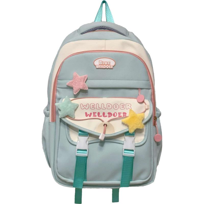 Schoolbag Junior High School Student School Bag Female Large Capacity Lightweight Girl High School Student Class Commuter Backpack Leisure Travel
