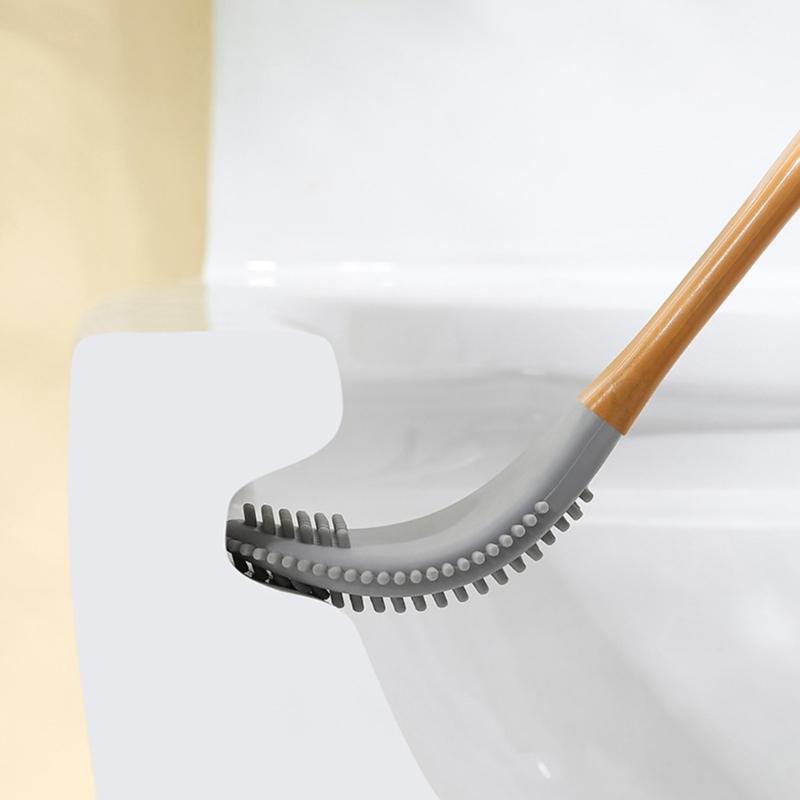 Moderne Toilettenbürste für Zuhause, leicht zu reinigen und langlebig, Badezimmerreiniger mit flexiblem Silikonbürstenkopf