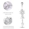 Flower Shaped Anti allergy Copper Belly Navel Ring Plating Body Piercing Jewelry Silver