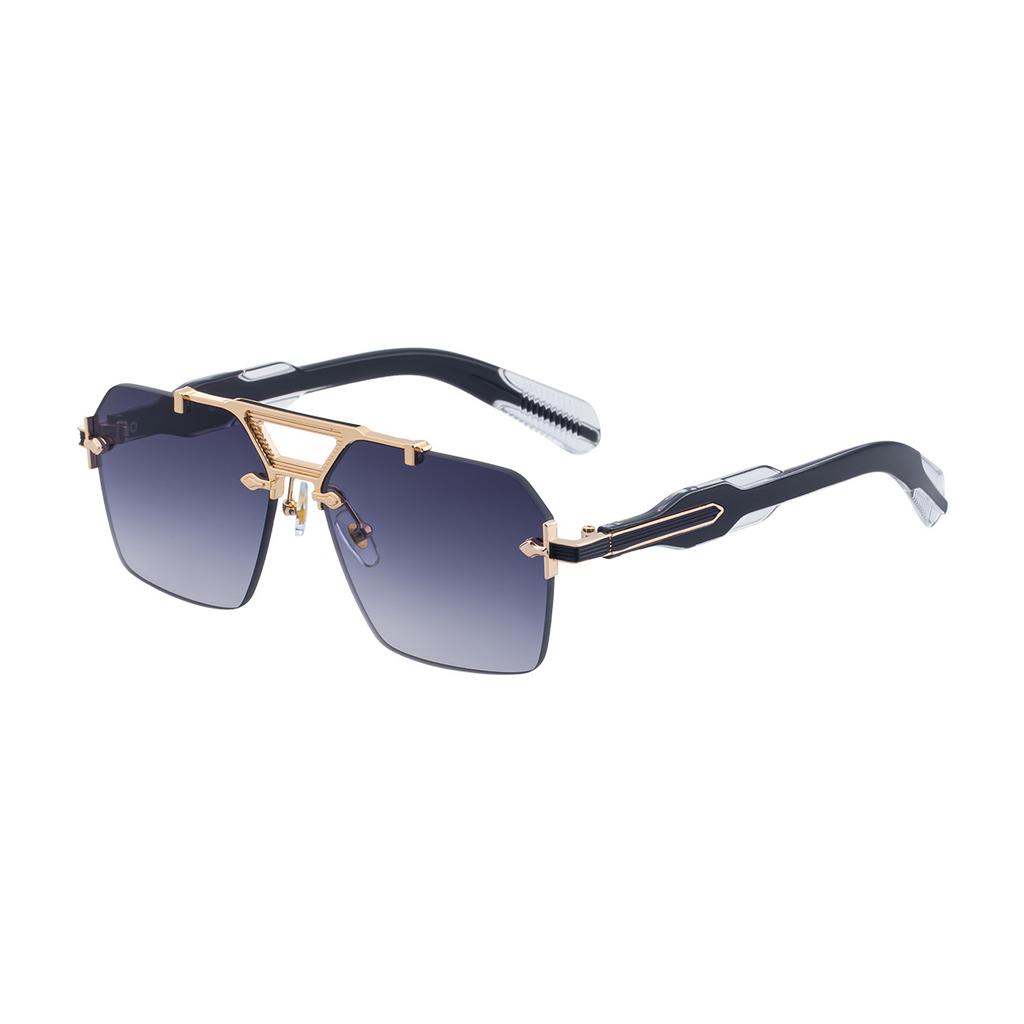 Classic Rivet Rimless Pilot Sunglasses For Men Women Luxury Designer Vintage UV Protection Driving Travel