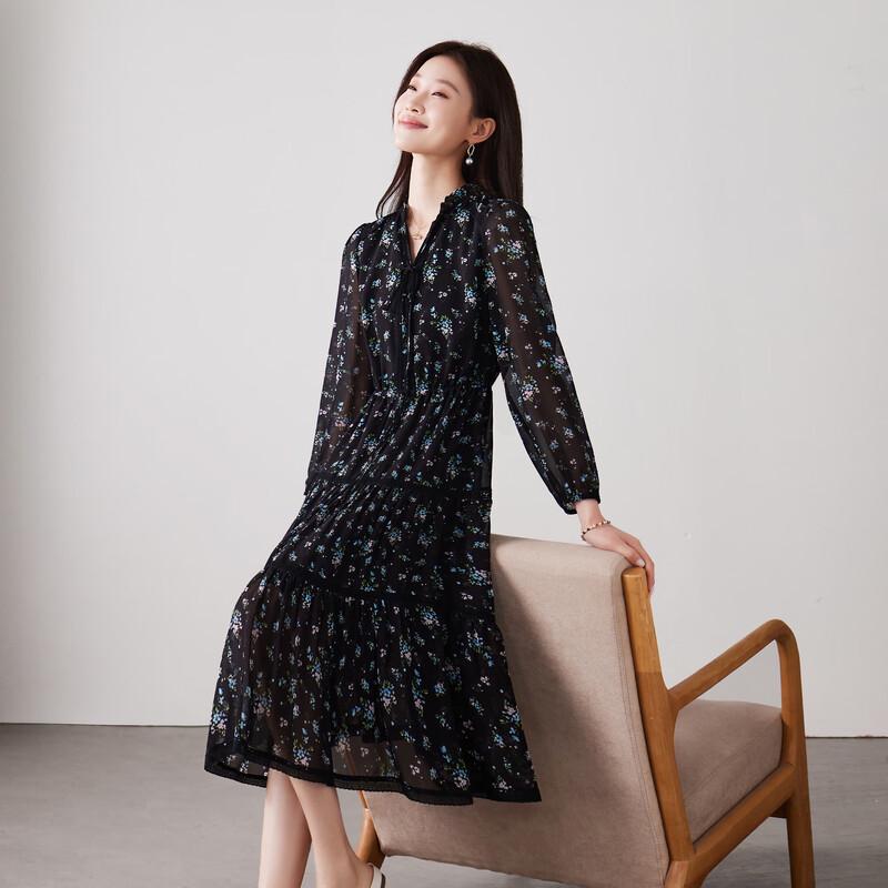 SOFSIL Women s Romantic Floral Chiffon Dress L