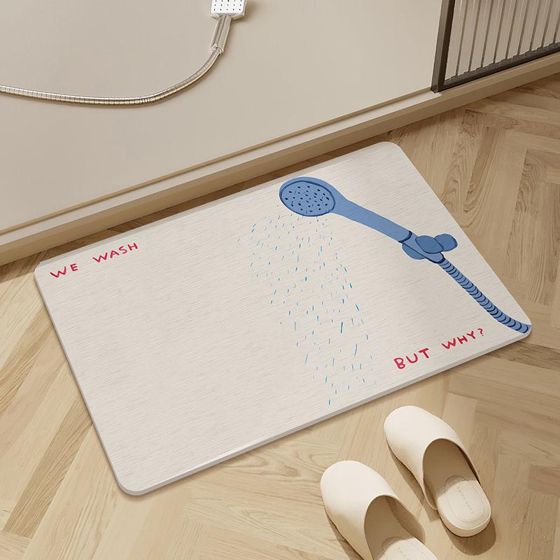 Minimal Hard Diatom Mud Bathroom Absorbent Floor Mat Non-slip Foot Mat Toilet Sink Non-slip Carpet